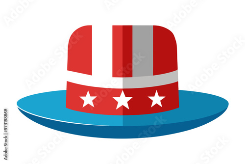  Hat , 4th july, minimal flat design vector art illustration photo