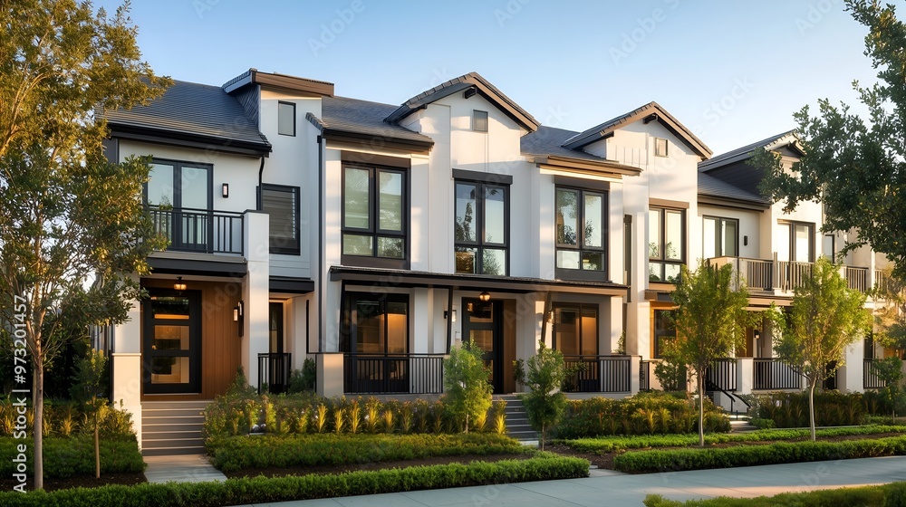 Contemporary Townhouses with Landscaping Contemporary Townhouses with Landscaping