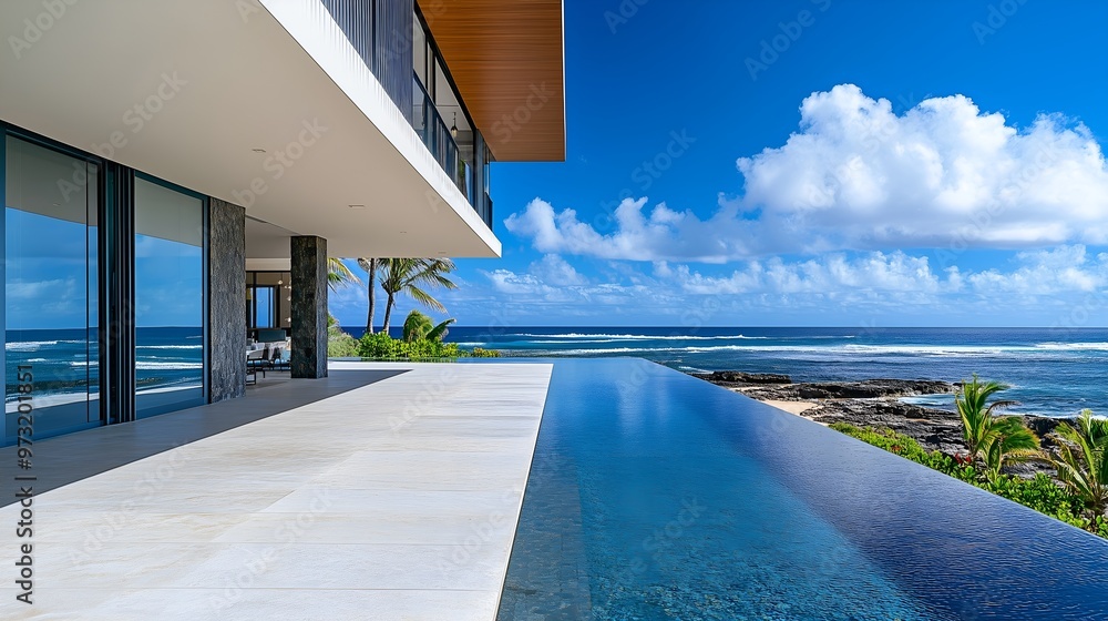 Obraz premium Luxury Beachfront Villa with Pool