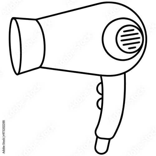 hair dryer line art vector illustration