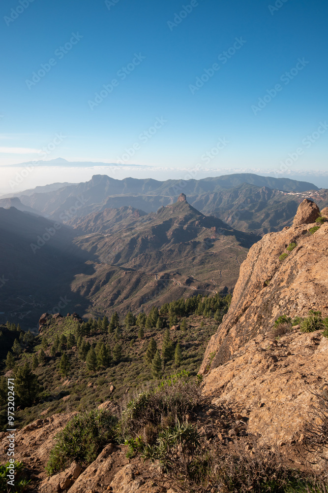 Mountain and landscape view in Roque Nublo park on Gran Canaria island, Spain Mountain and landscape view in Roque Nublo park on Gran Canaria island, Spain