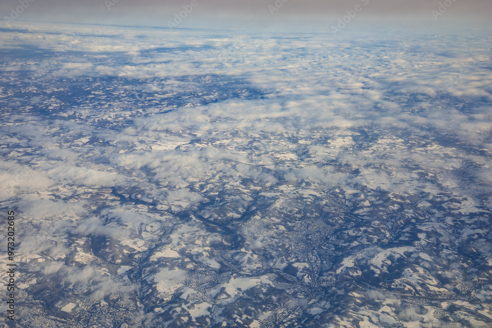 Frankfurt, Germany - Aerial photography of clouds in the sky