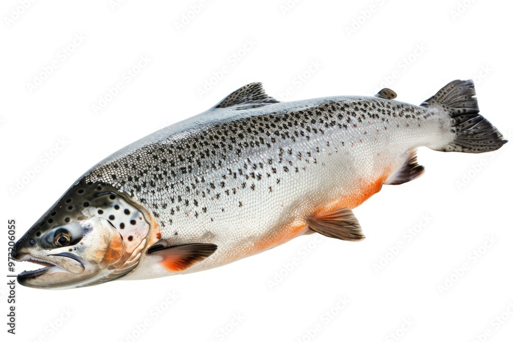 Naklejka premium A fish suspended in mid-air, often used as a unique prop or symbol for various creative projects