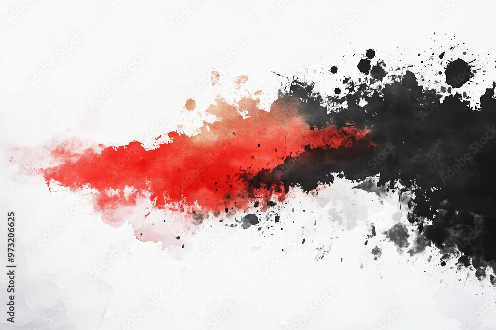 Black and red explosion of watercolor paints Black and red explosion of watercolor paints
