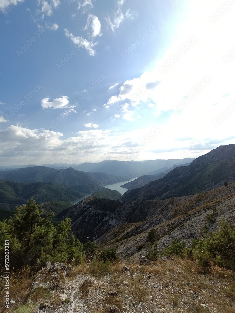 Naklejka premium mountain landscape with sky