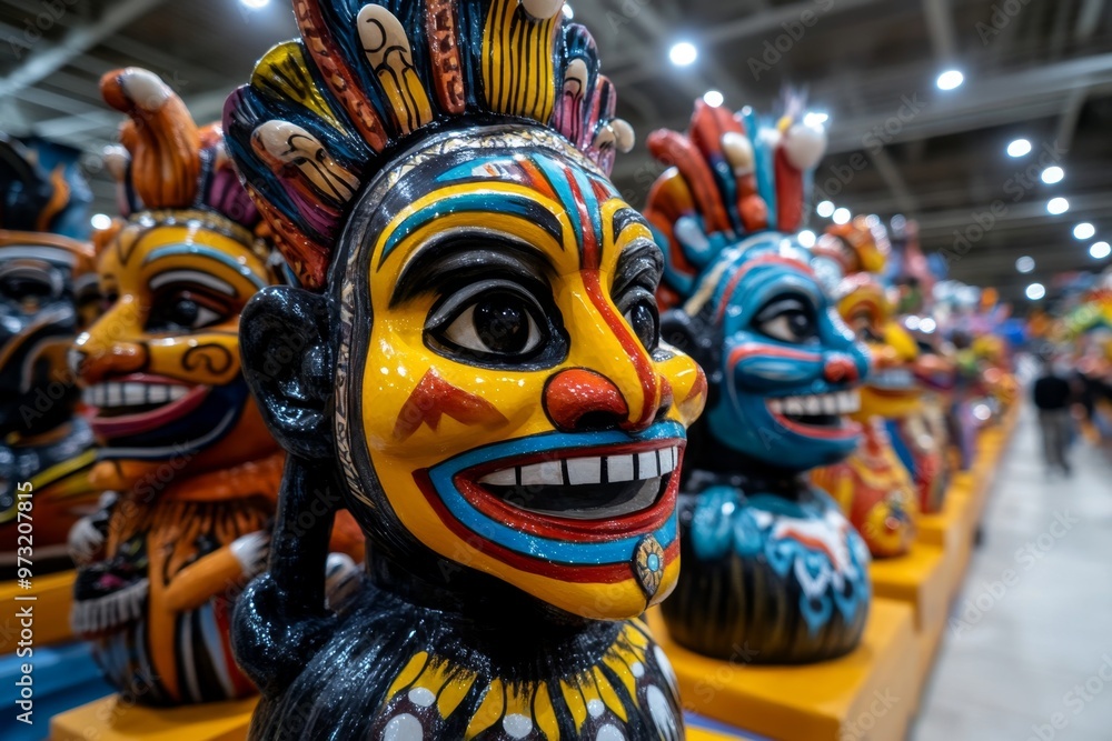 Rio Carnival floats crafted with attention to detail, each representing different Festival Themes Rio Carnival floats crafted with attention to detail, each representing different Festival Themes