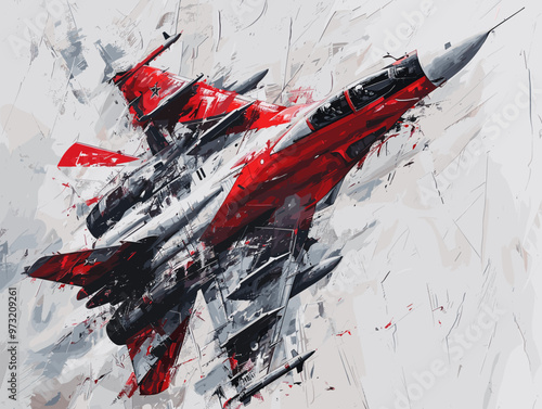Fighter jet fighter jet aircraft illustration painting background. Military jet fighter jet in flight.