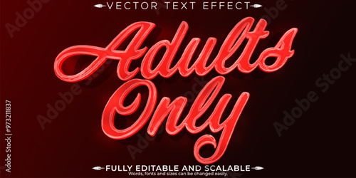 Adults editable text effect, editable content and mature text style