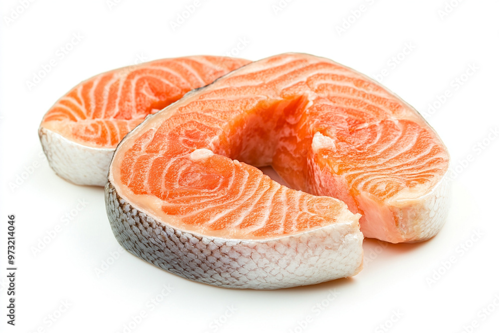 fresh salmon steak isolated on white fresh salmon steak isolated on white