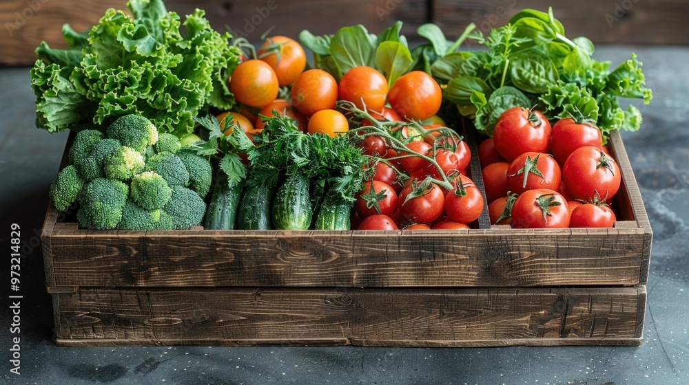 Fresh Organic Vegetables in Wooden Box Isolated on White Background Fresh Organic Vegetables in Wooden Box Isolated on White Background