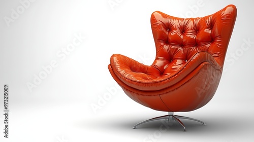 Stylish orange armchair with modern design and comfortable upholstery, perfect for contemporary living spaces. photo