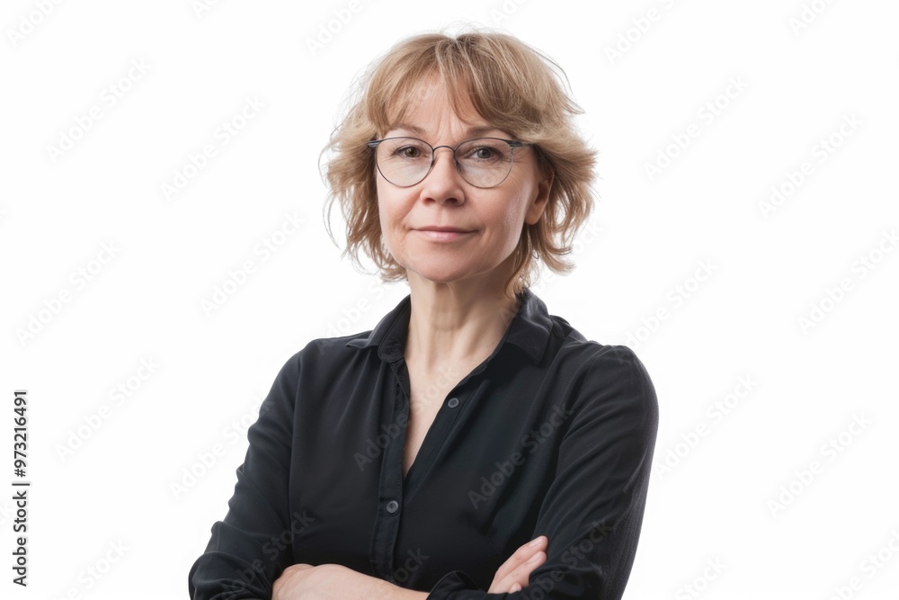 A person wearing glasses and a black shirt A person wearing glasses and a black shirt