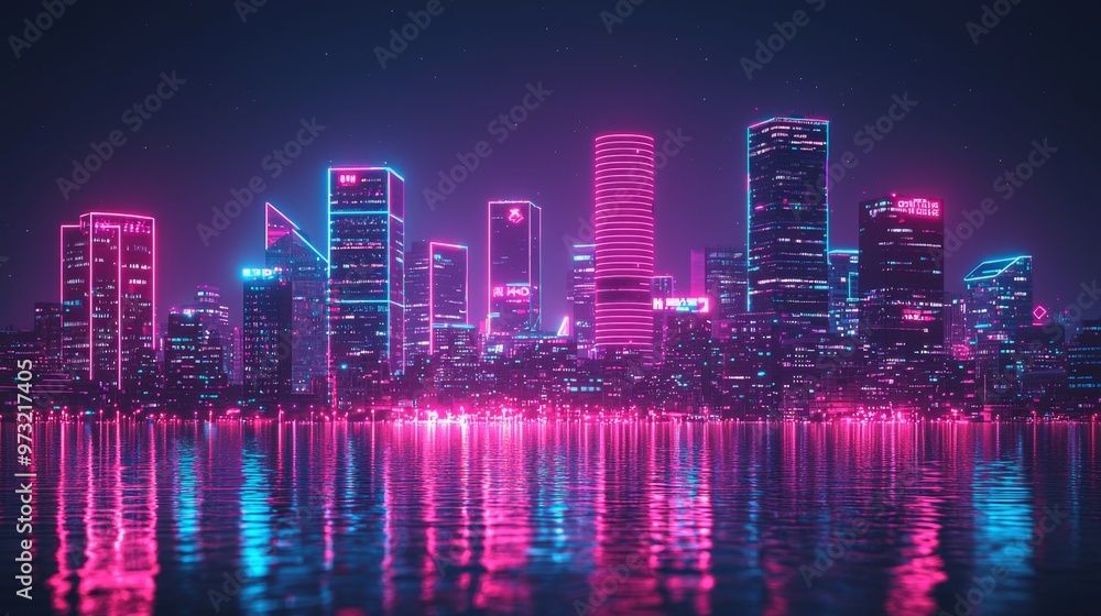 A futuristic neon cityscape at night, where all the buildings and streets are lit up in bright, glowing colors, giving a sense of energy and excitement A futuristic neon cityscape at night, where all the buildings and streets are lit up in bright, glowing colors, giving a sense of energy and excitement