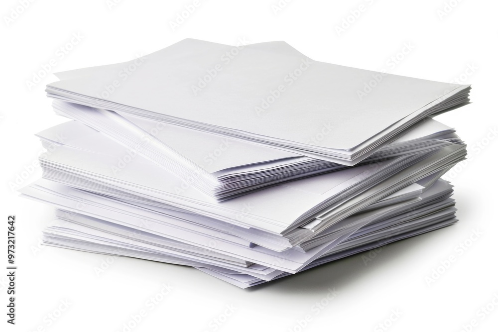 A pile of white papers stacked on top of each other A pile of white papers stacked on top of each other