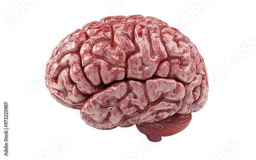 Brain 3d render isolated on white or transparent background photo