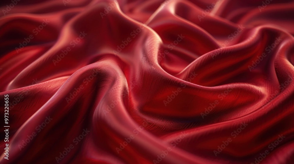 Obraz premium Deep Crimson Silk Background with Ample Copy Space