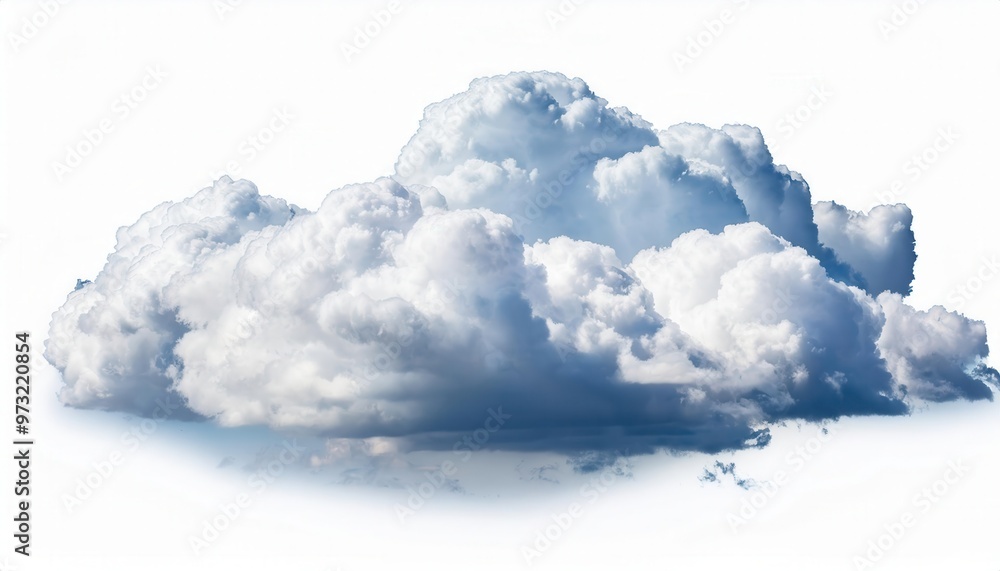 Majestic Cumulus Cloud Formation. Close-Up of Puffy, Voluminous White Clouds Against a Clear Blue Sky, Evoking Tranquility and Grandeur of Nature's Aerial Landscape. Clear White Background Majestic Cumulus Cloud Formation. Close-Up of Puffy, Voluminous White Clouds Against a Clear Blue Sky, Evoking Tranquility and Grandeur of Nature's Aerial Landscape. Clear White Background