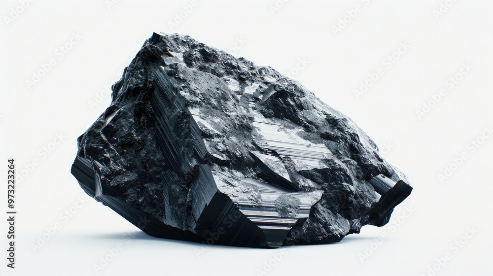 A solitary rock sits atop a clean white surface, ideal for use in minimalist designs or scientific illustrations A solitary rock sits atop a clean white surface, ideal for use in minimalist designs or scientific illustrations