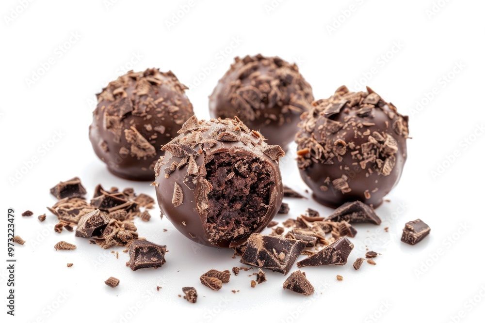 Donuts with chocolate coating, placed on a clean and flat surface Donuts with chocolate coating, placed on a clean and flat surface