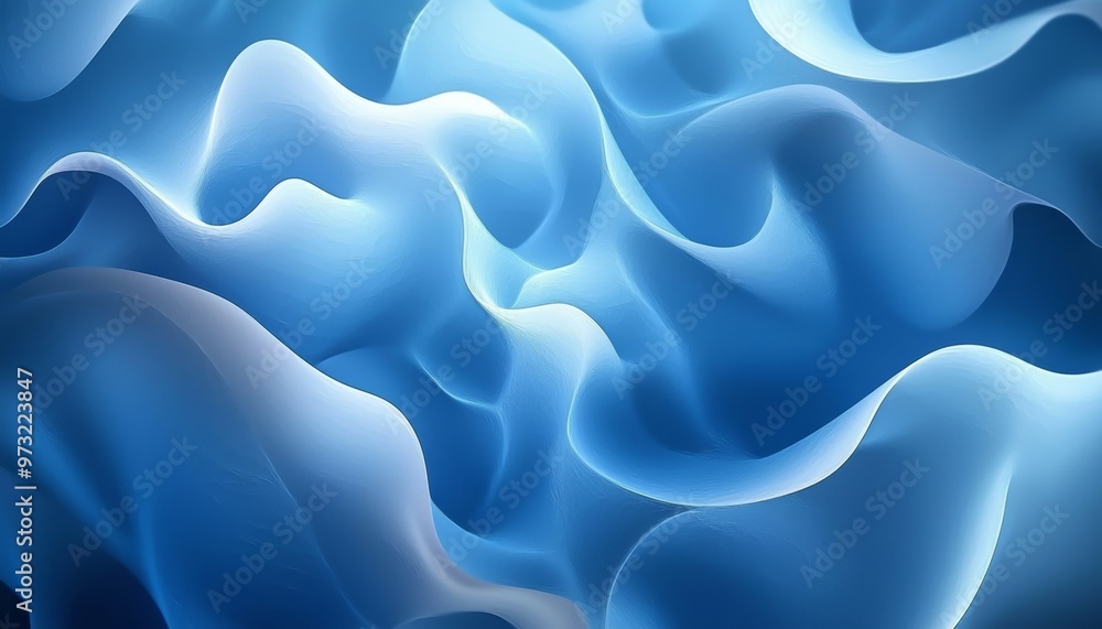 Obraz premium Ethereal Blue Light Waves Background with Sparkles