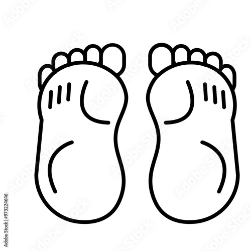 Feet Vector Line Icon Design