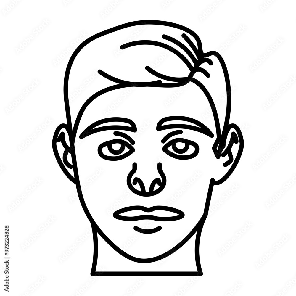 Forehead Vector Line Icon Design Forehead Vector Line Icon Design