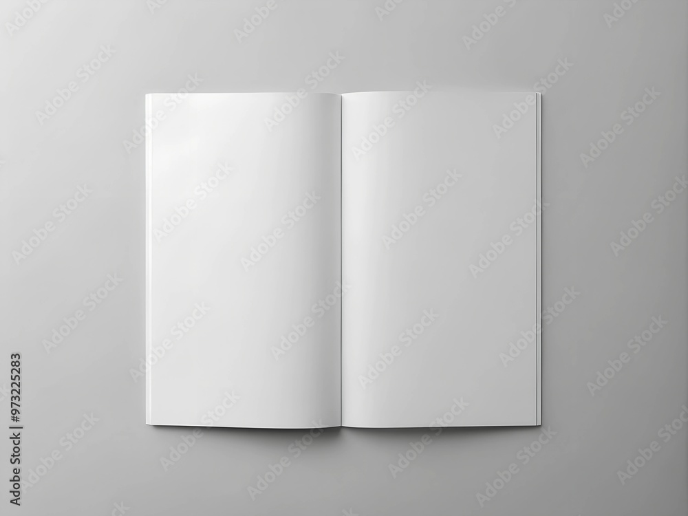 Blank A4 photo-realistic brochure mockup on light grey background. AI Generative Blank A4 photo-realistic brochure mockup on light grey background. AI Generative
