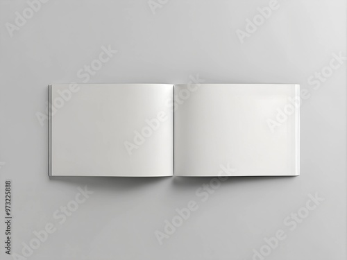 Blank Landscape Booklet Mockup. AI Generative
