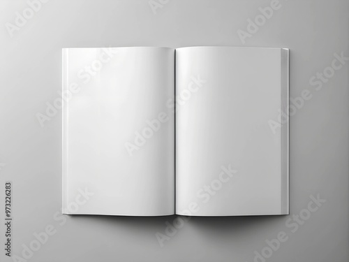 Blank open magazine mockup template. AI Generative