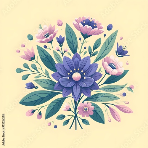Floral seamless pattern with flowers and leaves Decorative vector pattern abstract background
