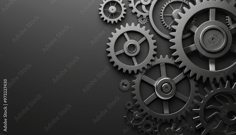 Precision Machine Gears Close-Up Engineering Concept Precision Machine Gears Close-Up Engineering Concept