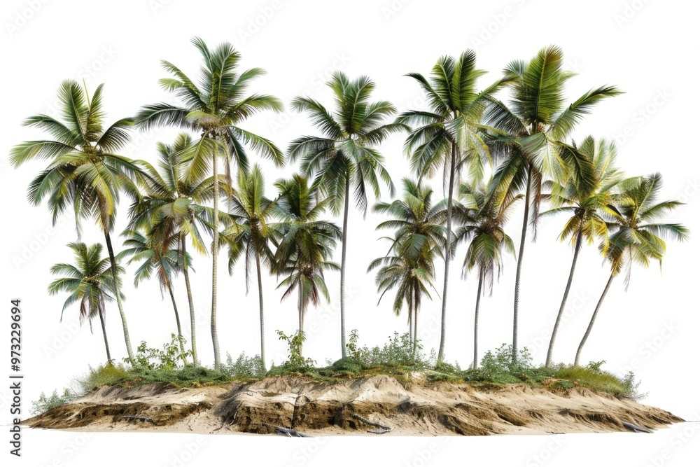Fototapeta premium Coconuts and tropical foliage