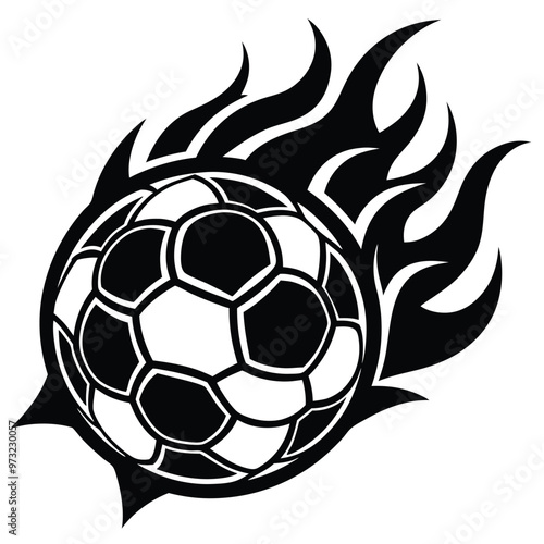 Hot soccer ball fire logo silhouette. football club graphic design logos or icons. vector illustration