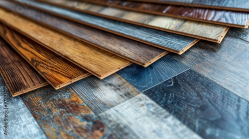 Assorted Wooden Flooring Samples Spread on Floor