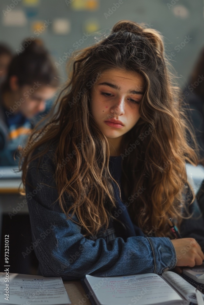Young woman using her computer for work or study Young woman using her computer for work or study