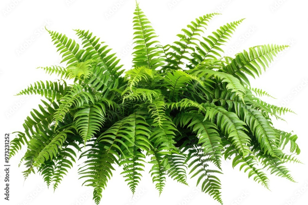 A collection of green plants arranged on a clean white surface A collection of green plants arranged on a clean white surface