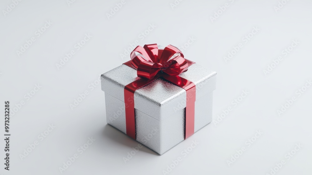 Simple and stylish gift box with a decorative ribbon Simple and stylish gift box with a decorative ribbon