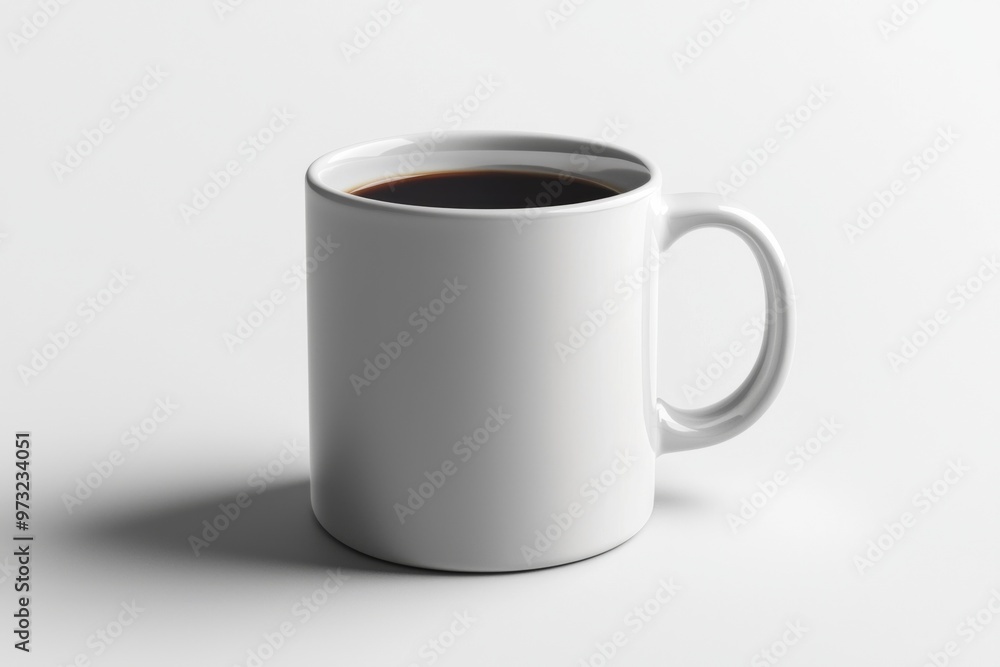 Fototapeta premium Coffee Mug Mockup on Isolated Background created with Generative AI