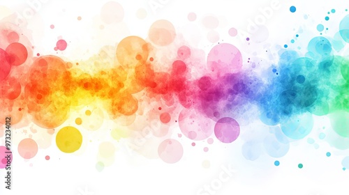 Colorful watercolor circles with a gradient blur effect on a white background. Gradient aura and neon blobs with a noise effect to create a vibrant and eye-catching design.