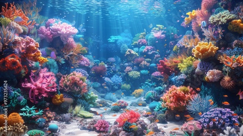 Vibrant Underwater Coral Reef Ecosystem