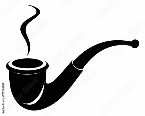 Smoking Pipe black silhouette vector