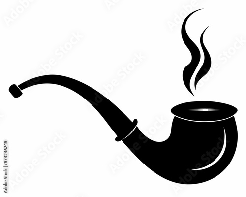 Smoking Pipe black silhouette vector