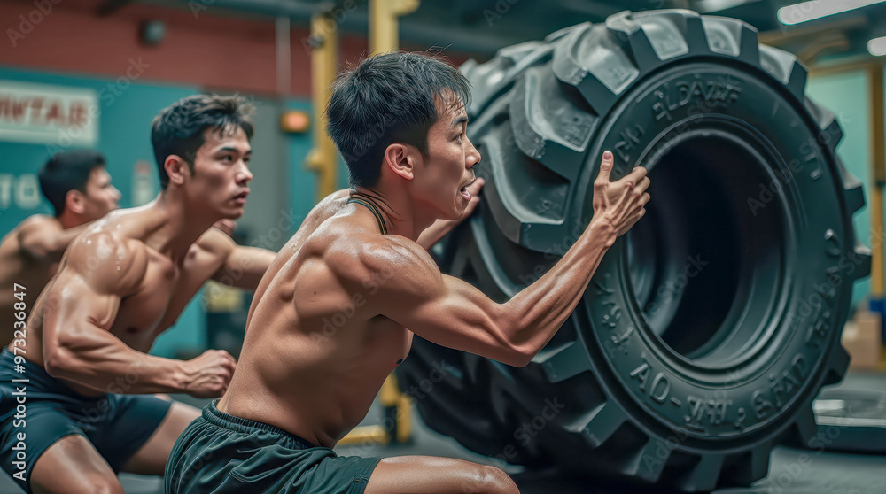 Focused and determined A powerful portrait of people training in the gym showcasing strength endurance and dedication in a fitness environment Focused and determined A powerful portrait of people training in the gym showcasing strength endurance and dedication in a fitness environment