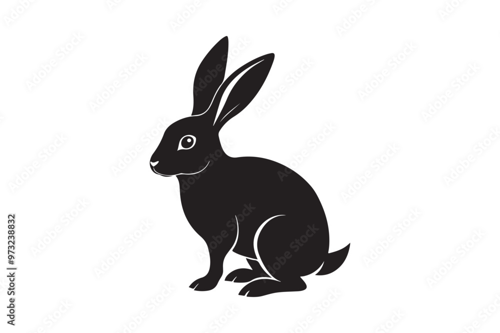 Obraz premium Hare silhouette vector illustration, Hare silhouette vector, Hare silhouette PNG 