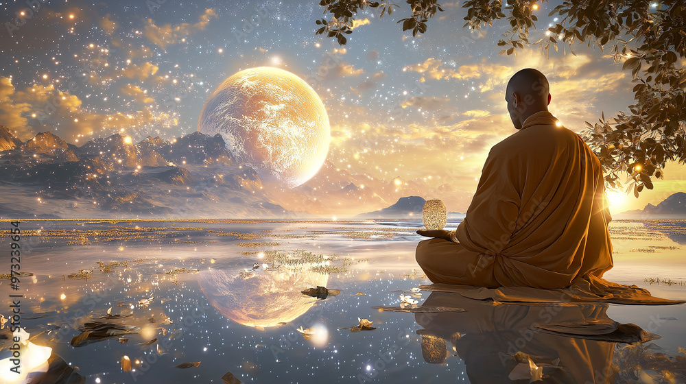 Creation and Culture meet in a serene scene of individual reflection and expression Creation and Culture meet in a serene scene of individual reflection and expression