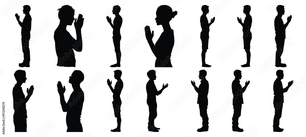 Religion silhouette set vector design big pack of prayer illustration and icon Religion silhouette set vector design big pack of prayer illustration and icon