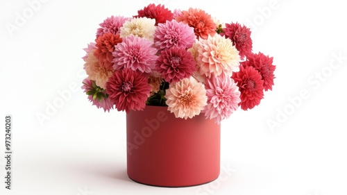 Fresh dahlia flowers in a c...