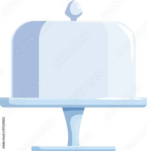 This empty glass cake stand with a cover is perfect for serving and presenting pastries at any event