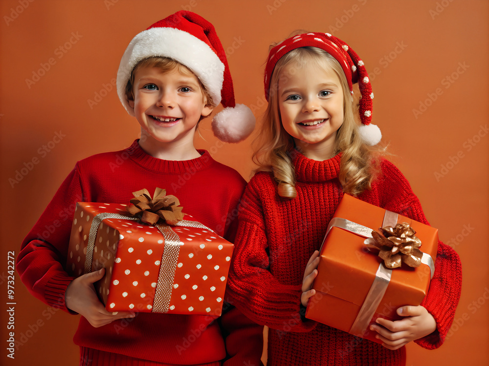 children with xmas presents children with xmas presents