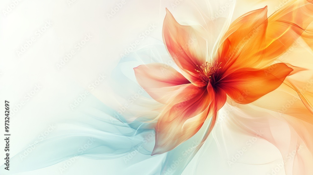 A stunning abstraction of a flower elegantly blooming with soft hues and captivating patterns A stunning abstraction of a flower elegantly blooming with soft hues and captivating patterns